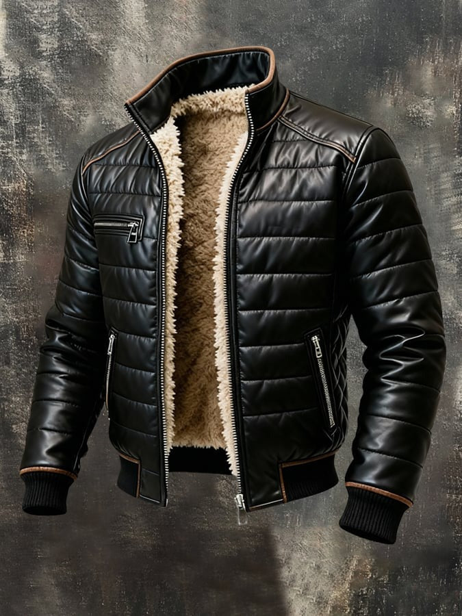 GIUSEPPE | GIACCA QUILT NERA CON FODERA IN SHERPA