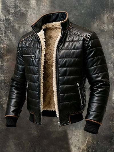 GIUSEPPE | GIACCA QUILT NERA CON FODERA IN SHERPA