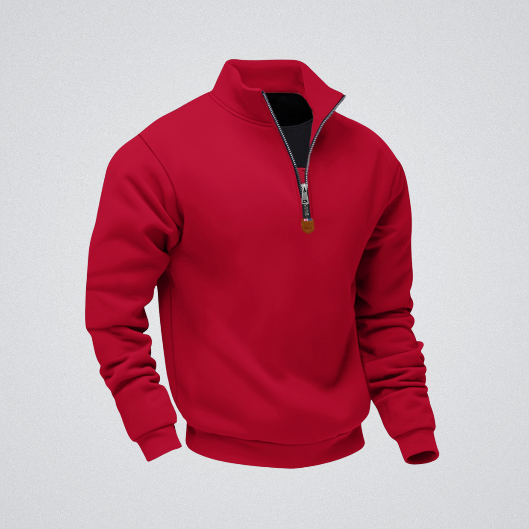 Léo | Felpa con zip e colletto alto – calore, eleganza e comfort quotidiano