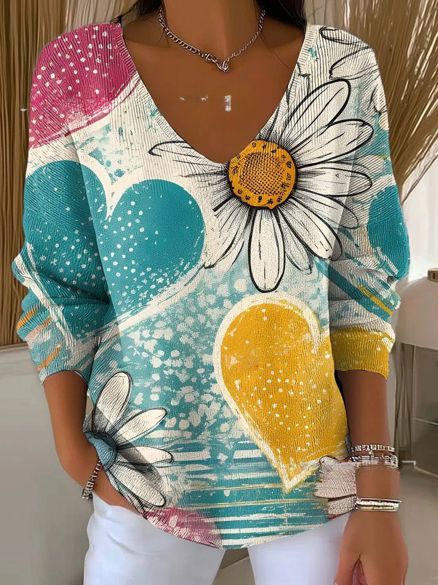 Fenella | Maglione Colorato con Scollatura a V