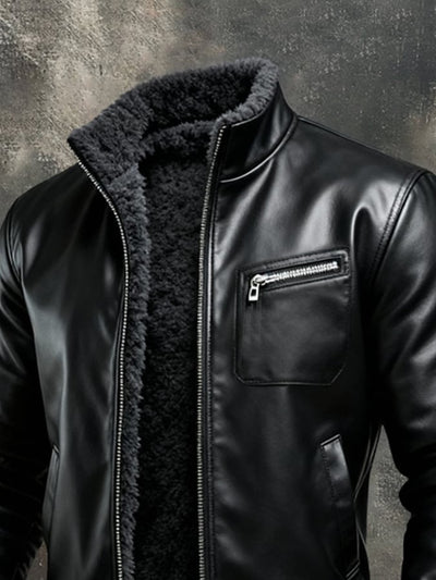 JACK | GIACCA CALDA IN PELLE NERA FODERATA IN SHERPA