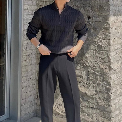 Noble Ligne ™ | Pull Demi-Zip Ondulé