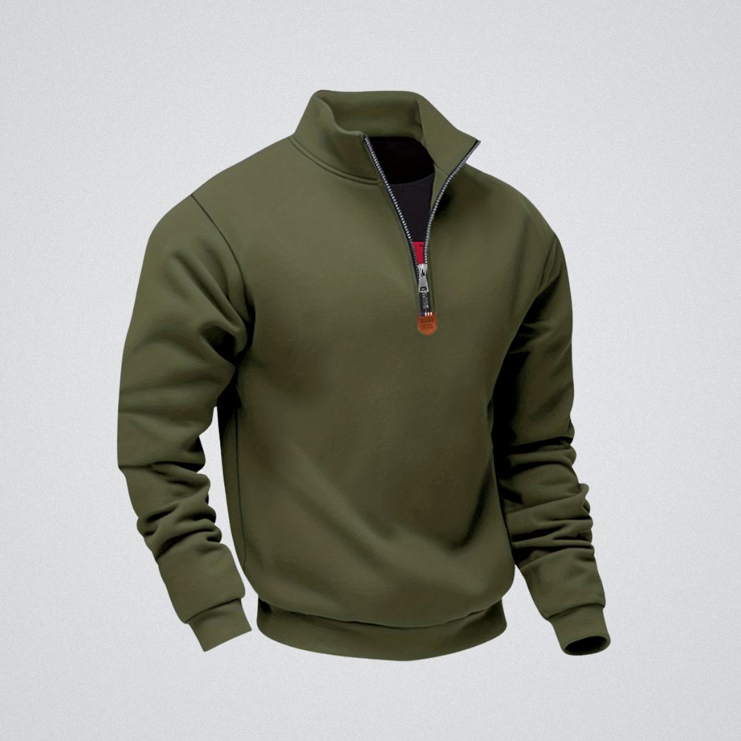 Léo | Felpa con zip e colletto alto – calore, eleganza e comfort quotidiano