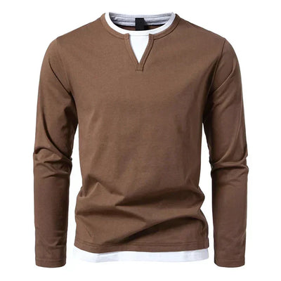 Léonard™ | T-shirt a maniche lunghe premium in cotone pettinato