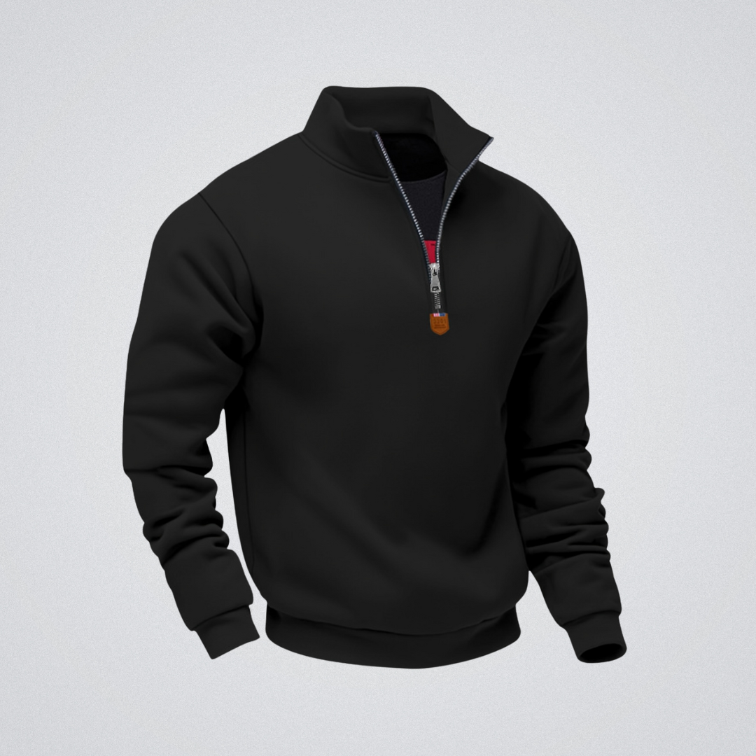 Léo | Felpa con zip e colletto alto – calore, eleganza e comfort quotidiano