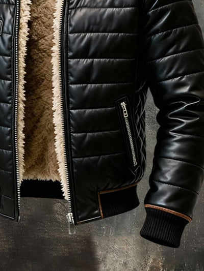 GIUSEPPE | GIACCA QUILT NERA CON FODERA IN SHERPA