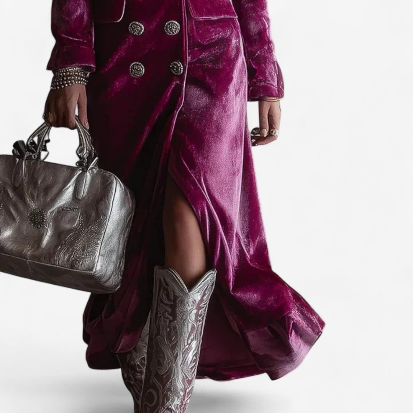 Virginie™ Abito Incrociato in Velluto