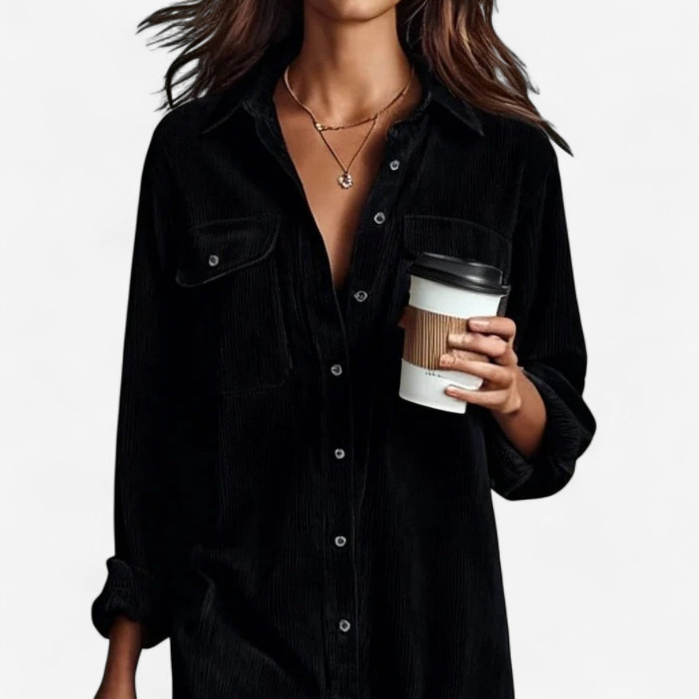 Anastacia™ Midi Ampio in Velluto a Coste