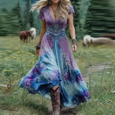 Celestine | Abito floreale personalizzato e fluido
