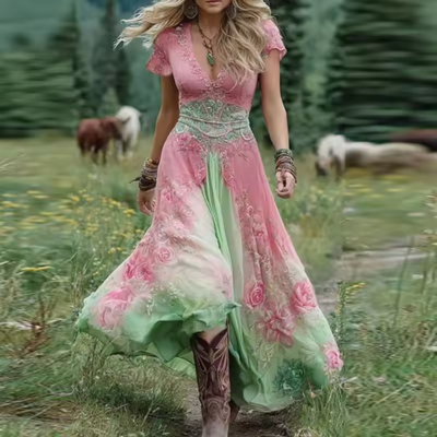 Celestine | Abito floreale personalizzato e fluido