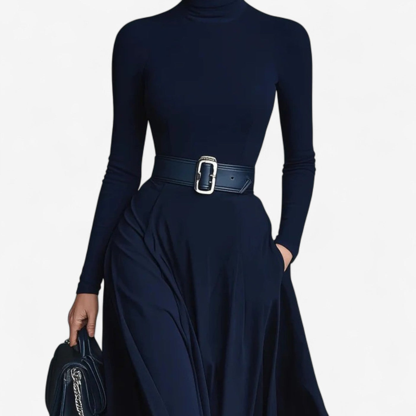 Yvelise™ Abito Maxi con Collo Alto