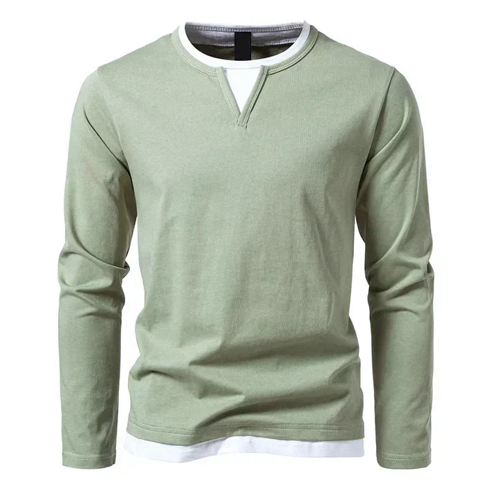 Léonard™ | T-shirt a maniche lunghe premium in cotone pettinato
