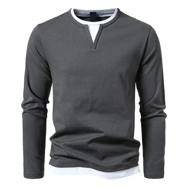 Léonard™ | T-shirt a maniche lunghe premium in cotone pettinato
