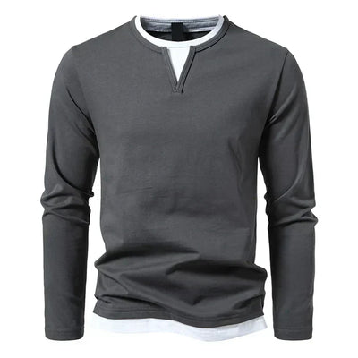 Léonard™ | T-shirt a maniche lunghe premium in cotone pettinato