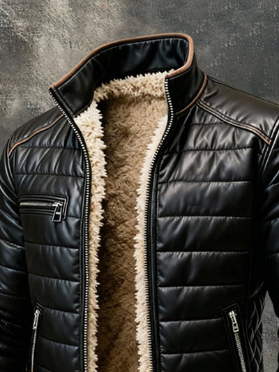 GIUSEPPE | GIACCA QUILT NERA CON FODERA IN SHERPA