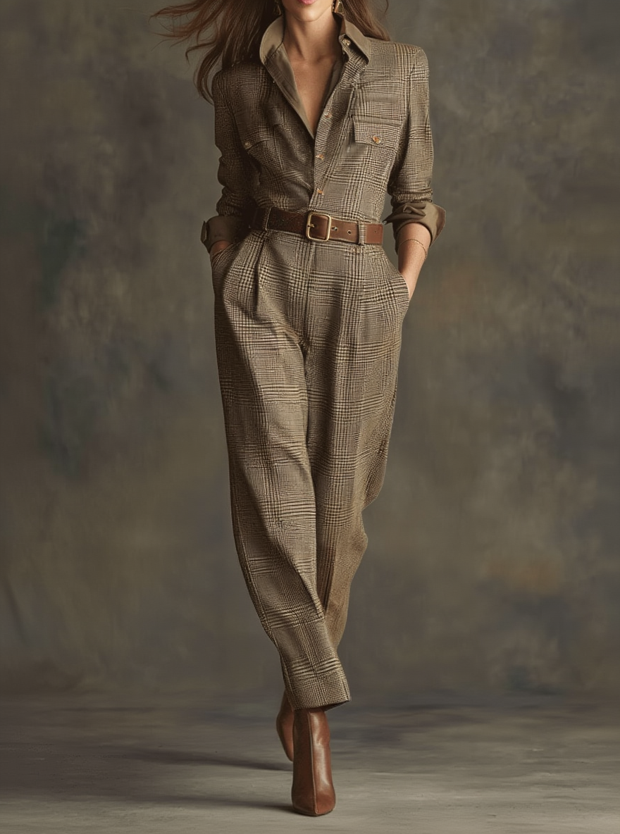 Antonia | Mono a Quadri con Dettagli Sofisticati