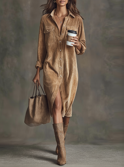 Macarena | Abito midi morbido in velluto