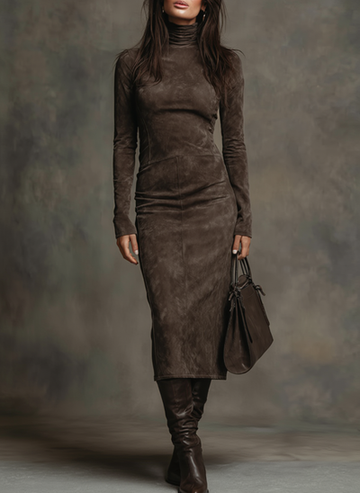 Susana | Vestito midi lungo marrone