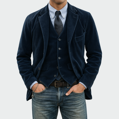 Tommy™ | Completo 2 pezzi: Blazer e Gilet in Velluto Artigianale