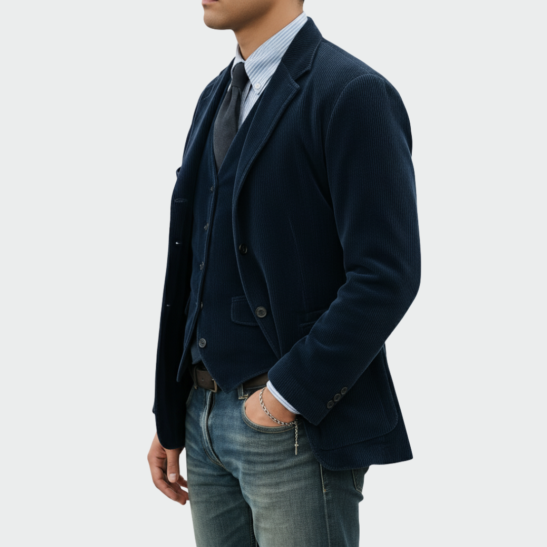 Tommy™ | Completo 2 pezzi: Blazer e Gilet in Velluto Artigianale
